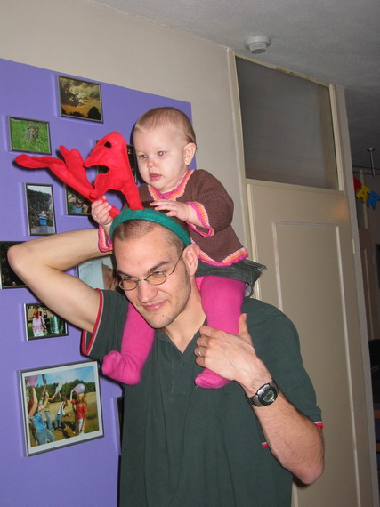 Sas op haar eigen rendier met kerst