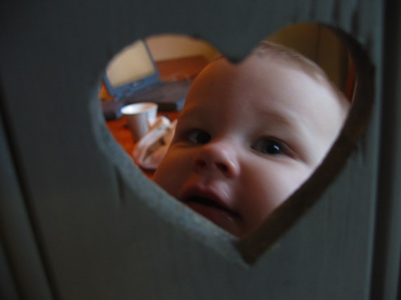 Schattig, zo'n lief gezichtje door dat hartje!